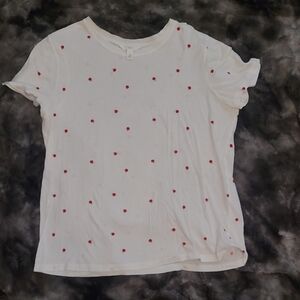 1901 Short Sleeve White Top with Red APPLES
